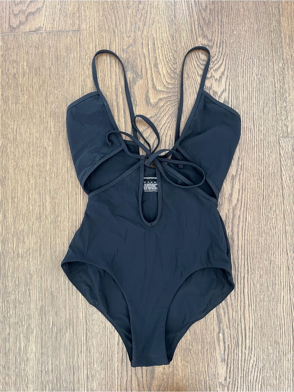 Christopher Esber Black Cut Out One-Piece Size 2